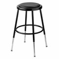 Interion By Global Industrial Interion Steel Shop Stool with Padded Seat, Adjustable Height 19in-27in, Black, 2PK B2217154
